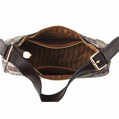 Elegant Leather Crossbody Messenger Bag - Unique Solid Color Commuter Purse with Retro Parisian Designer Details Good Vibrations