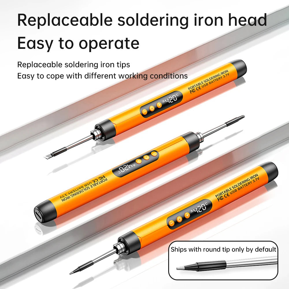 USB digital display soldering iron Type C interface mini soldering iron set 260-420 ℃ five temperature switching Good Vibrations