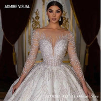 Newest Wedding Dresses For Bride  Ball Gown Sweetheart Neckline Full Sleeves With Beading Sequined Customized Vestidos De Novias Good Vibrations