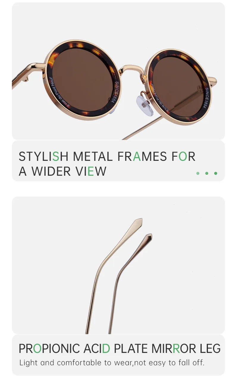 Round Steampunk Sunglass Men Vintage Punk Sunglasses Women Trendy Retro Fashion Glasses Gafas De Sol Hombre Lunette Soleil Femme Good Vibrations
