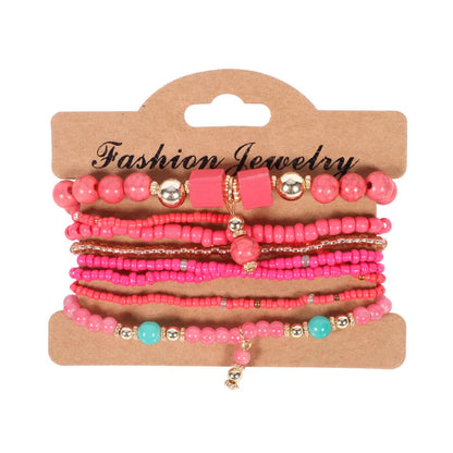 Bohemian Handmade Beads Bracelet Set For Women Summer Colorful Beaded Chain Bangle Men Boho Jewelry Accessories Good Vibrations