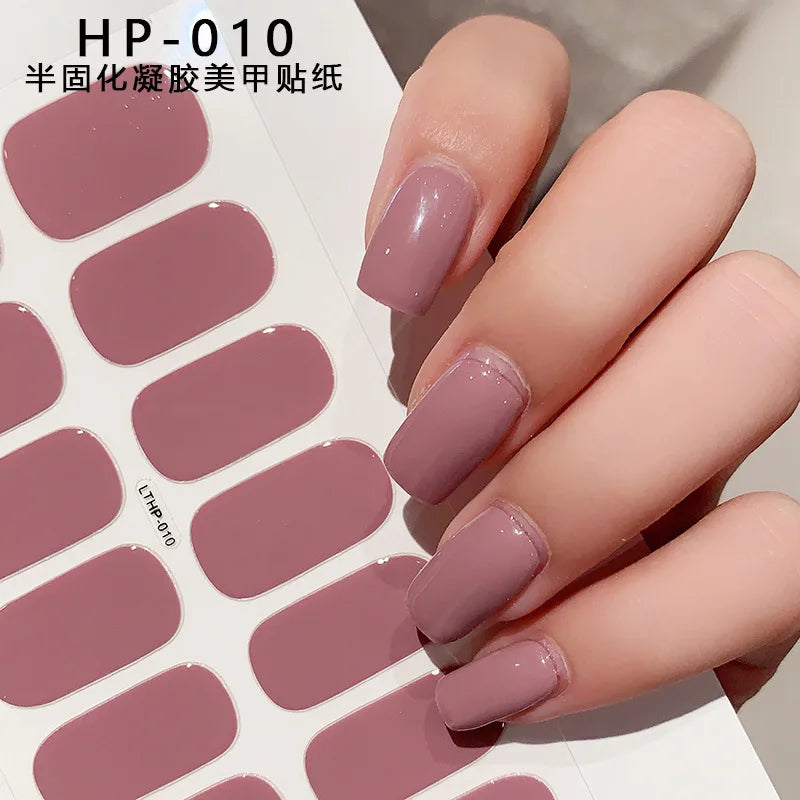 UV Semi-Cured Gel Nail Wraps Stickers Strips French Long Lasting Full Cover LED Gel Semi Cured Nail Sliders For Nail Extension & Good Vibrations