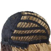 GNIMEGIL Synthetic Long Wave Cur Wigs Female Natural Brown Wig with Clip Free Part Side Bangs 80s Curly Wigs for Women Ombre Wig Good Vibrations