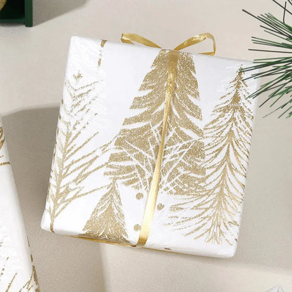 1roll Gift Wrapping Paper Christmas Gift Wrapping Paper ChristmasTree Pattern Handmade Paper Flower Bouquet Packaging Paper Good Vibrations