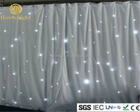 Romantic LED Star Cloth White Gauze Wedding Hotel Banquet Stage Backdrop LED Star Curtain W Good Vibrations
