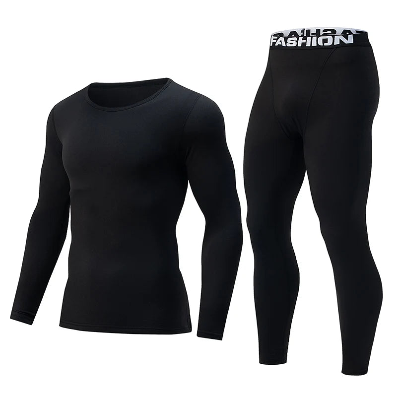 2-piece Autumn And Winter Solid Color Fashionable Casual Base Set Slim Fit Sports Fitness Long Sleeved Pants Warm Underwear Set Good Vibrations