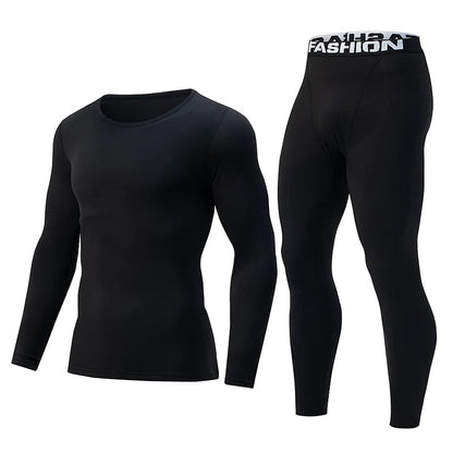 2-piece Autumn And Winter Solid Color Fashionable Casual Base Set Slim Fit Sports Fitness Long Sleeved Pants Warm Underwear Set Good Vibrations