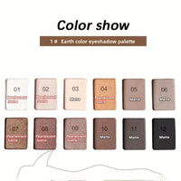 Professional 12 Colors Eyeshadow Palette Natural Shimmer Matte Nudes Cosmetic Eye Makeup Plate for Makeup Artists Good Vibrations