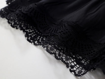 Korean Summer Kids Girls 2PCS Clothes Set Cotton Black Lace Baby Girl Vest Tops Suit Loose Striped Straight Pant Kid Girl Outfit Good Vibrations