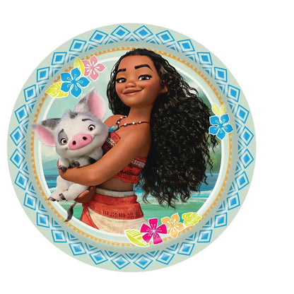 New MINISO Moana Theme Children Birthday Party Disposable Tableware Cup Plate Flag Kids Girls Wedding Party Decoration Supplies Good Vibrations