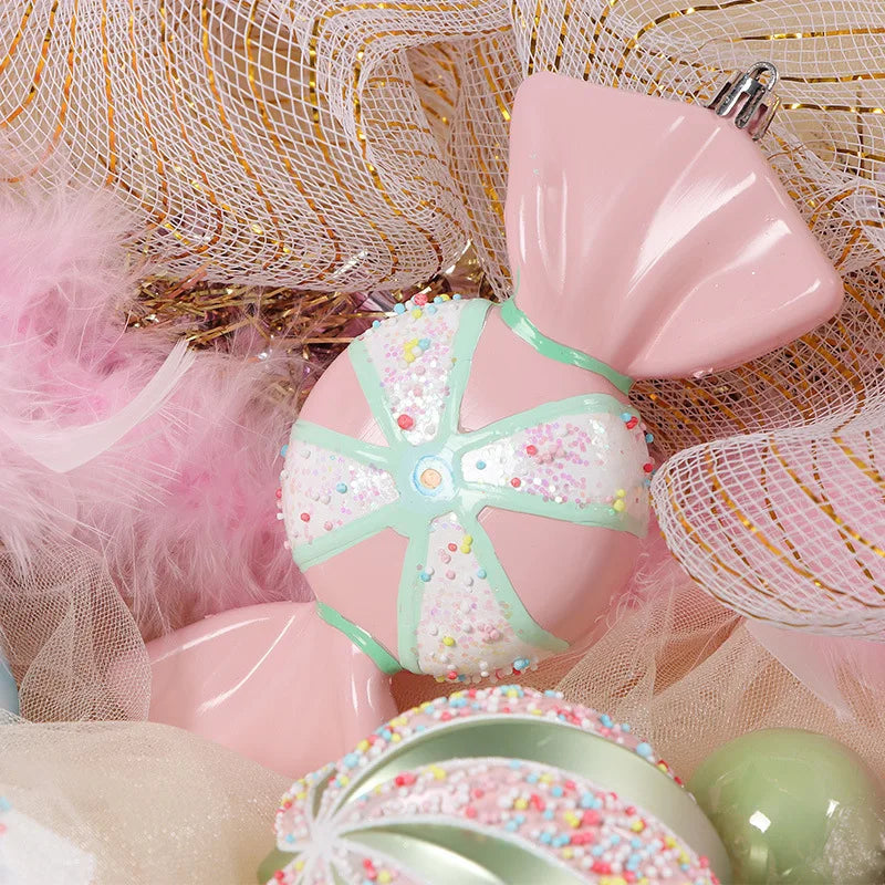 Christmas Macaron Ice Cream Donut Shapes Ball Ornament Xmas Tree Hanging Pendants Home Party Navidad Christmas Decor 2024 Good Vibrations