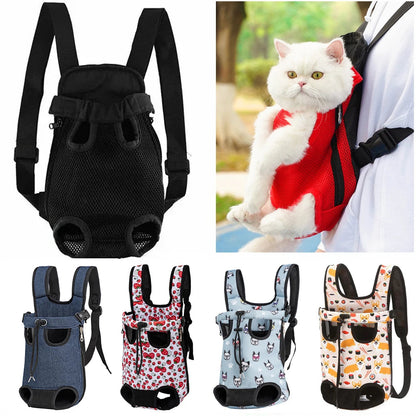 Adjustable Cat Carrier Bag Pet Double Shoulder Backpack Portable Bag Outdoor Travel Camping Hiking Cat Bag Dog Bag Good Vibrations