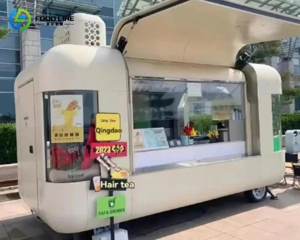 Heavy Duty Customized Street Mobile Food Truck Trailer for Street Vending Ice Cream Pizza Bbq Food Trailer with Warranty Good Vibrations