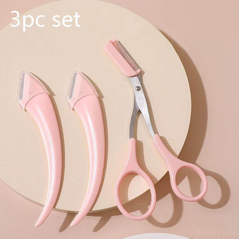 Eyebrow Razor Eyebrow Trimmer Scissor Beauty Products for Women Eyebrow Scissors with Comb Stainless Steel Beauty Makeup Tools Good Vibrations