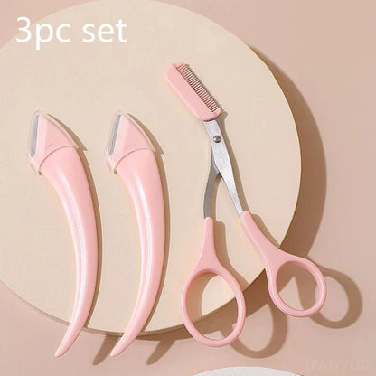 Eyebrow Razor Eyebrow Trimmer Scissor Beauty Products for Women Eyebrow Scissors with Comb Stainless Steel Beauty Makeup Tools Good Vibrations