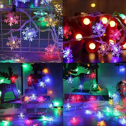 Christmas Tree Decorations 1M-30M LED Garland Holiday Snowflakes String Fairy Lights Ornaments for Home Party Noel Navidad 2026 Good Vibrations