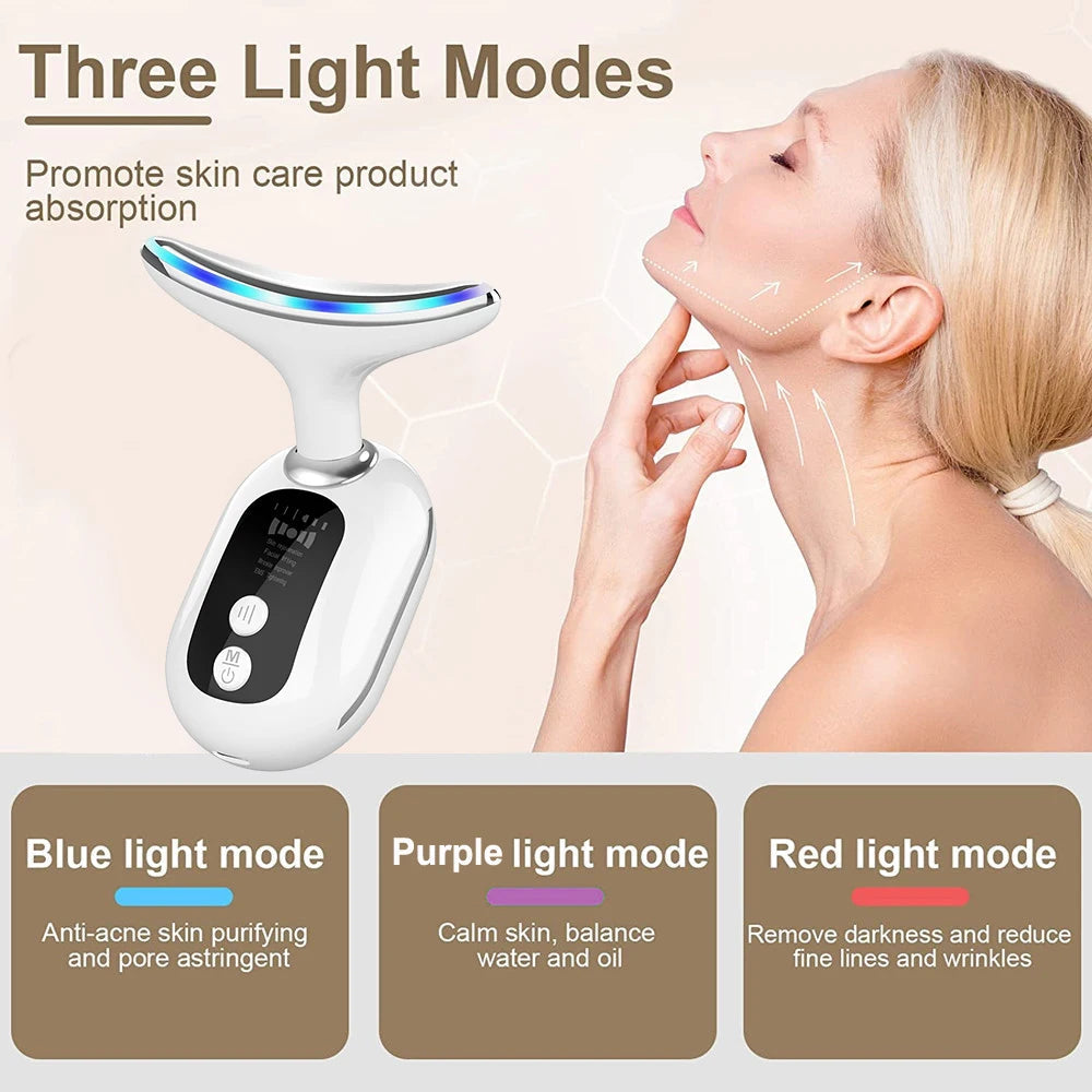Facial Massager EMS Facial Microcurrent Neck Face Lifting Massager Red Light Therapy Anti-aging Massager Skin Tightening Device Good Vibrations
