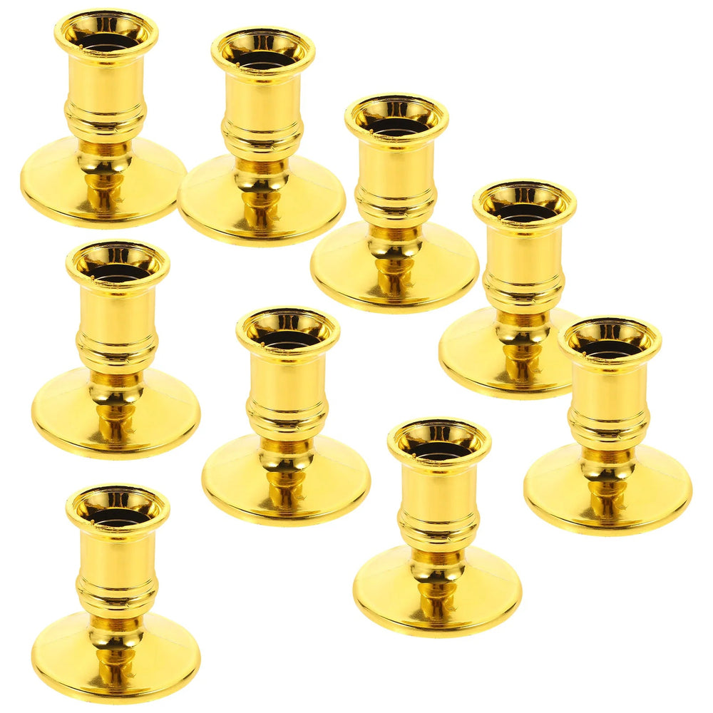 20 PCS Electronic Base Plastic Candlestick Holders Gold Decor Fashion Candleholder Wedding Centerpieces Good Vibrations