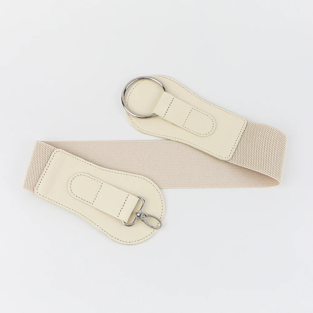 Luxury ladies wide belt elastic vintage buckle leather wide fashion wild pin buckle women's belt waist seal belt Good Vibrations