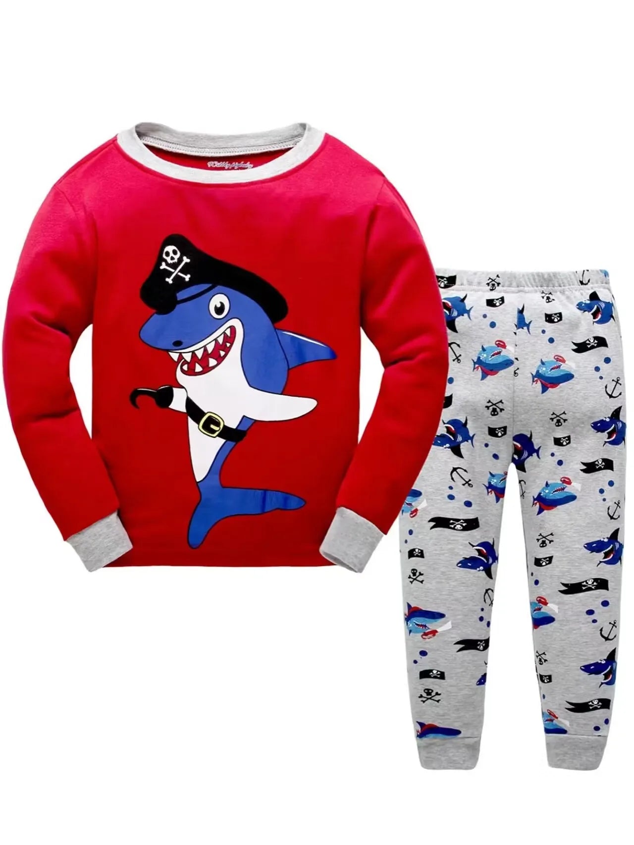 2pcs Girls Casual Cartoon Unicorn Print Crew Neck Pink Cotton Pajama Sets Good Vibrations