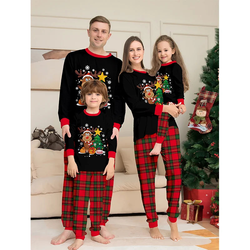 2025 Christmas Outfit Pajamas Family Matching Adult Kids News Xmas Pyjamas Clothes Set Baby Rompers Casual Sleepwear Family Look Good Vibrations