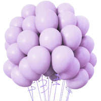 Pastel Purple Latex Party Balloons 120 Pack 12 Inch Round Helium Lavender Light Purple Lilac Balloons for Wedding Baby Shower Good Vibrations