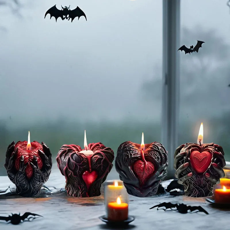 Halloween Candle Silicone Mold Heart Aromatherapy Candle Halloween Decor DIY Gypsum Resin Decor Good Vibrations