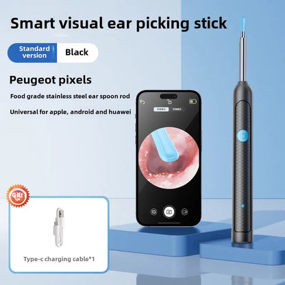 Wireless Visual Ear Endoscope Camera Ear Cleaning Tools Spoon Safe Silicone Earpick 5MP Camera Ear Wax Remover Luminous Otoscope Good Vibrations