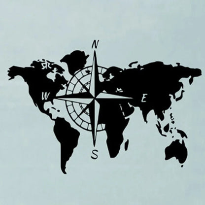 World map compass RV self-adhesive sticker, travel exploration RV, RV, truck, car beauty, scratch cover Good Vibrations