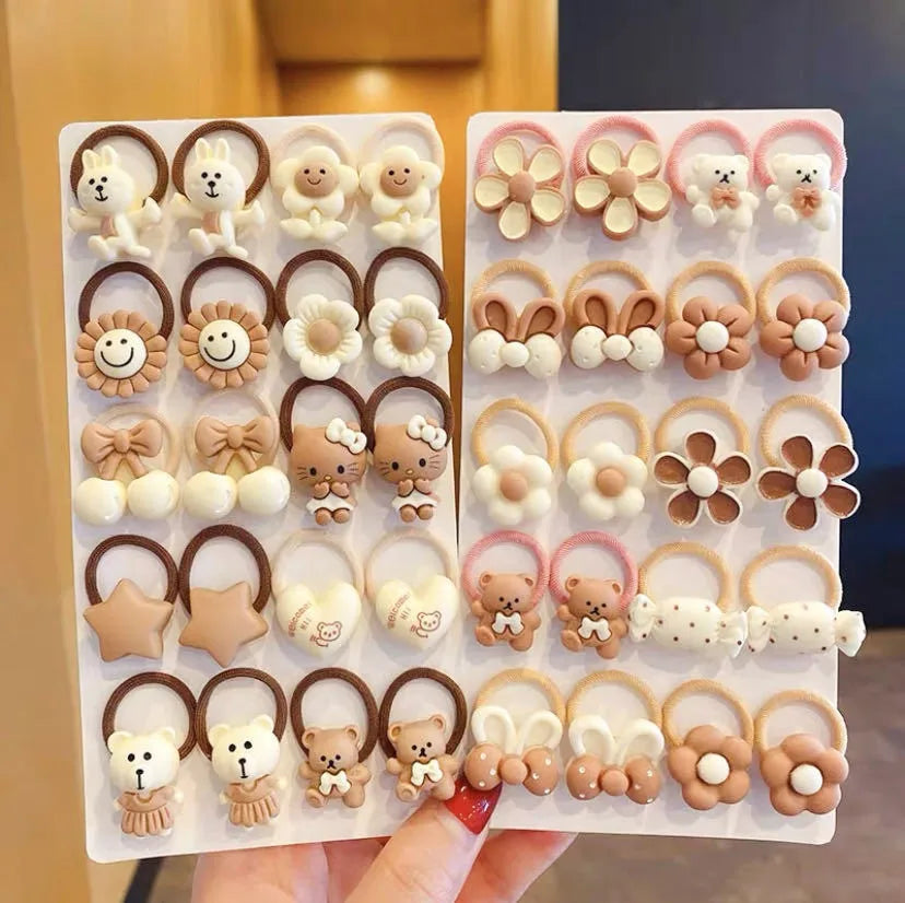 Kawaii Cartoon Baby Small Scrunchies Cute Children Girls Kids Elastic Hair Rubber Bands Accessories Tie Hair Ring Rope Headdress Good Vibrations