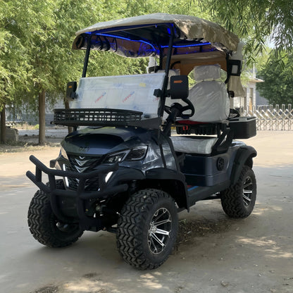 Energy Saving Effect of Manufacturer's 4+2 Seat Electric off-Road Vehicle, Four-Wheel Golf Cart    Truck with a trailer attached Good Vibrations