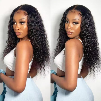 Water Wave Glueless 13*4 Wig  Lace Wig 180% Pre-Plucked Natural Wave Wear Go Glueless Curly Human Hair Wigs For Women Good Vibrations
