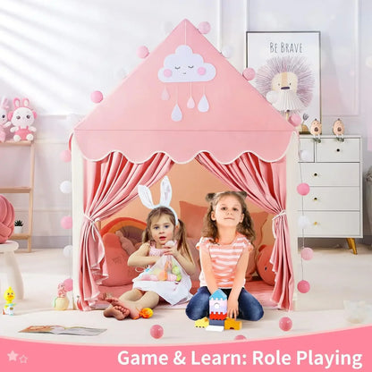 Children's Tent Indoor Outdoor Games Garden Tipi Princess Castle Folding Cubby Toys Tents Enfant Room House Teepee Playhouse Good Vibrations