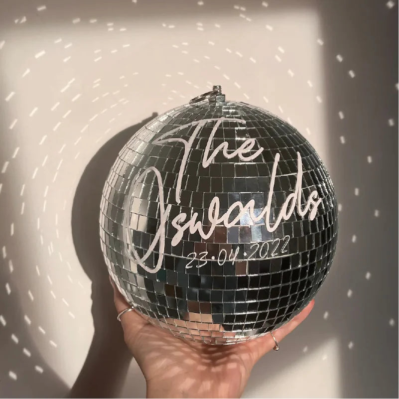 Personalised Disco Ball 20cm Party & Wedding Decor Unique Gift Disco Theme Parties DIY Weddings Showers Events Hen Do Good Vibrations