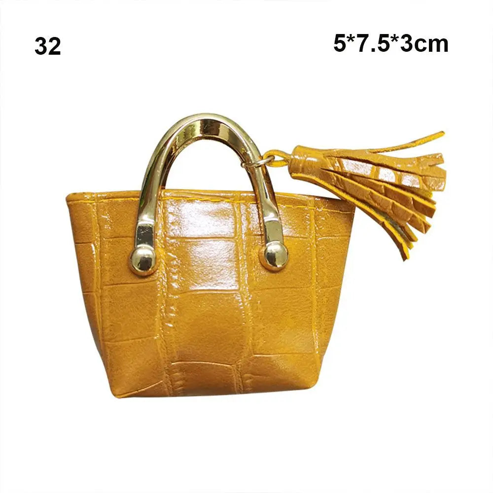 Fashion Miniature Handbag PU Leather Bag Lady Purse Shoulder Bag For 1/6 BJD Dolls Outfits Accessories Dollhouse Girls Gift Toys Good Vibrations