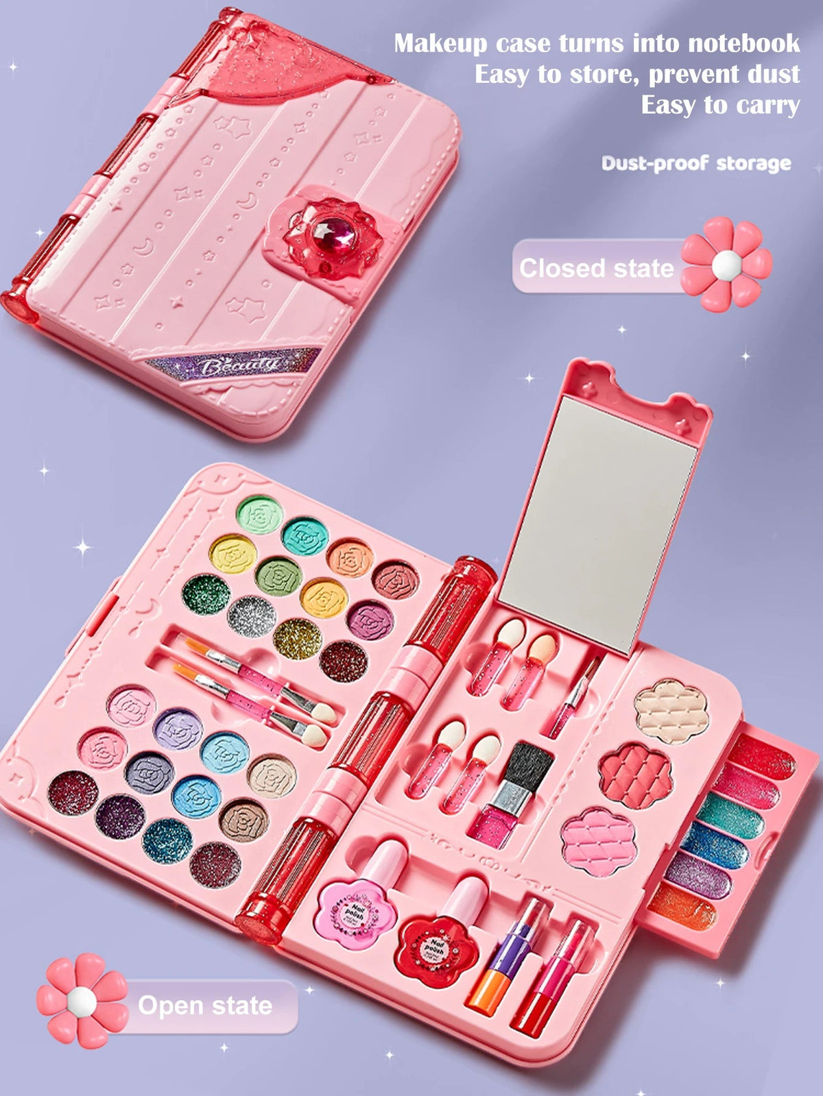 Kids Makeup Kit for Girl, Washable Play Make Up Toys Set with Mirror, Beauty Dress Up Set Toys for Age 3 4 5 6 7 8 9 10 11 12 Ye Good Vibrations
