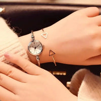 Fashion Bracelet Watches for Women Luxury Stainless Steel Retro Ladies Quartz Wristwatches Women Dress Clock 여자시계 Good Vibrations