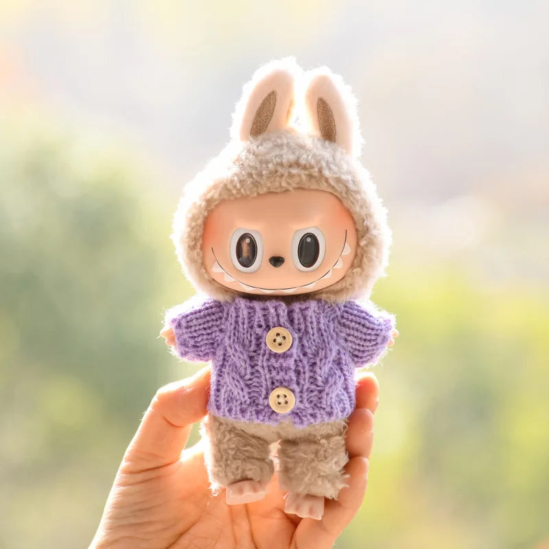 17cm Cute Mini Plush Doll'S Clothes Outfit Accessories For Korea Kpop Exo Labubu Idol Dolls Sweater Clothing DIY Kids Girl Gift Good Vibrations