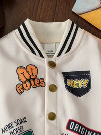 Baby Boys 2025 New Spring Autumn Baby Girls Boys Clothes Cartoon Letter Jacket Fashion Sports Costume Infant Sportswear For 1-3Y Good Vibrations
