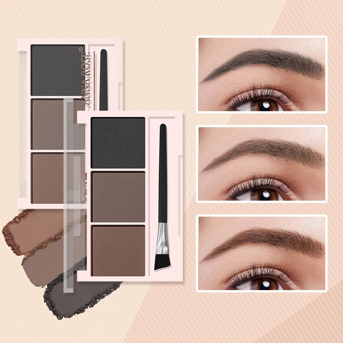 Three-color eyebrow powder shadow three-dimensional eyebrow shape waterproof and sweat-proof natural long-lasting eyebrow powder Good Vibrations