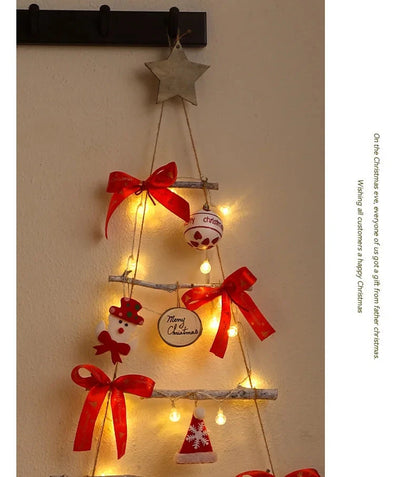 Christmas Decorations Wall Light Non-woven Christmas Tree Christmas Scene Decoration Window Decoration Supplies Santa Good Vibrations