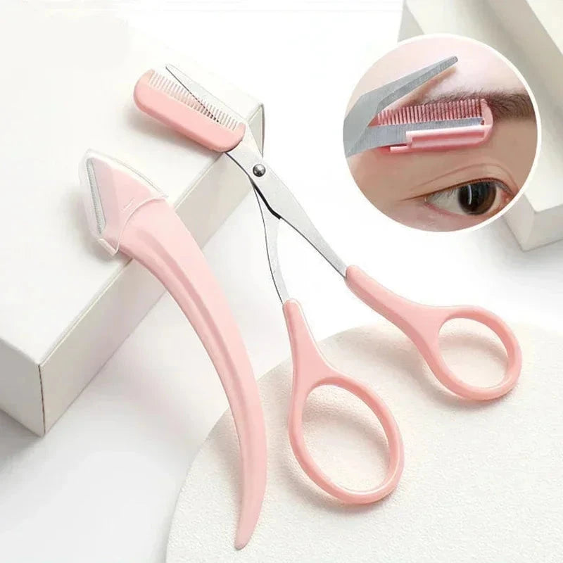 Eyebrow Trimming Knife Eyebrow Face Razor Eyebrow Scissors Brow Comb Trimmer Scraper Women Professional Beauty Makeup Tools Good Vibrations