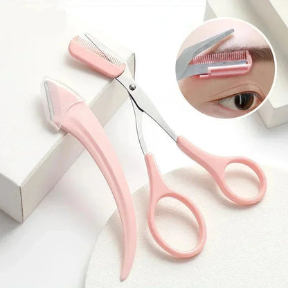 Eyebrow Trimming Knife Eyebrow Face Razor Eyebrow Scissors Brow Comb Trimmer Scraper Women Professional Beauty Makeup Tools Good Vibrations