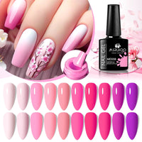 MSRUIOO 6pcs Nude Pink Gel Nail Polish Set Glitter Colorful Semi Permanent UV Gel Kits DIY Nail Art Painting Varnish Manicure Good Vibrations