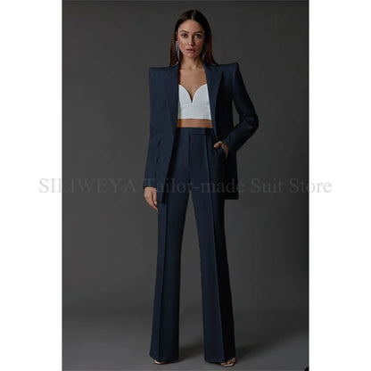 Vintage Women Wedding Suits Set 2 Pcs Blazer+Pants Formal Pantsuit Business Office Slim Fit  Peaky Blinders Takım Elbise Good Vibrations