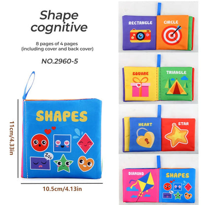 4 Pages Enlightenment Early Learning Books Children Black and White Cloth Book for Kids Montessori Educational Toys Good Vibrations