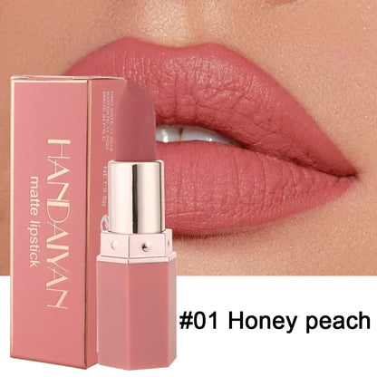 Long Lasting Velvet Matte Lipstick Waterproof Non-stick Cup Lip Sticks Sexy Nude Brown Red Pink Lipsticks Women Makeup Cosmetics Good Vibrations