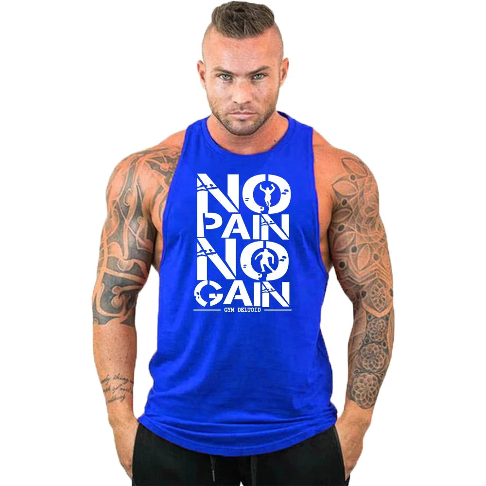 New fashion pure cotton sleeveless shirt vest men's fitness shirt men's undershirt bodybuilding exercise fitness vest fitness me Good Vibrations