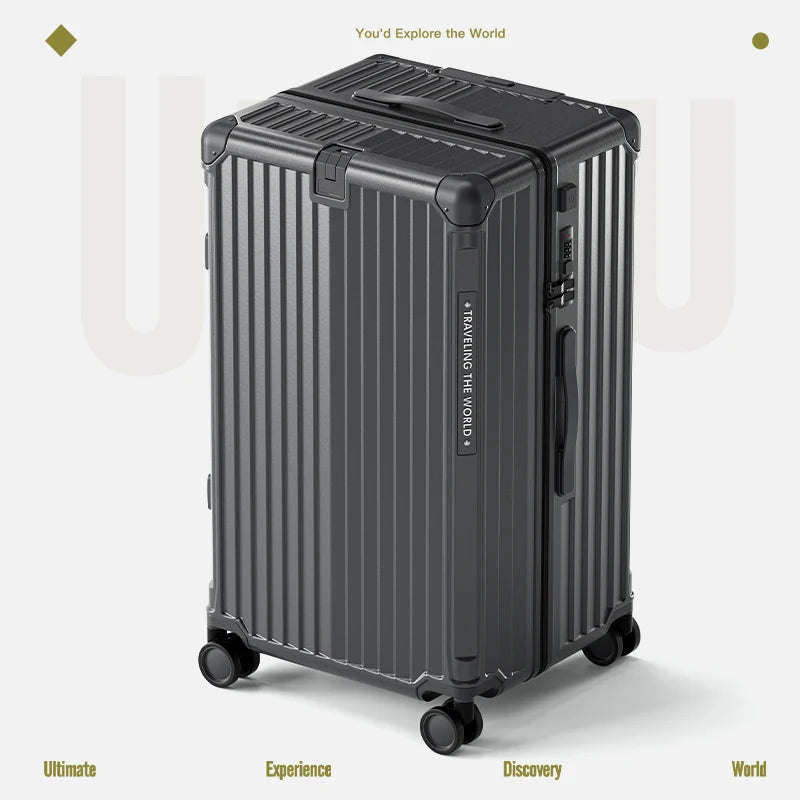 Hard Shell Carry-On Suitcase Rolling Travel Luggage with Spinner Wheels 20 24 26 28 30 Inch Large Capacity Durable Luggage Good Vibrations