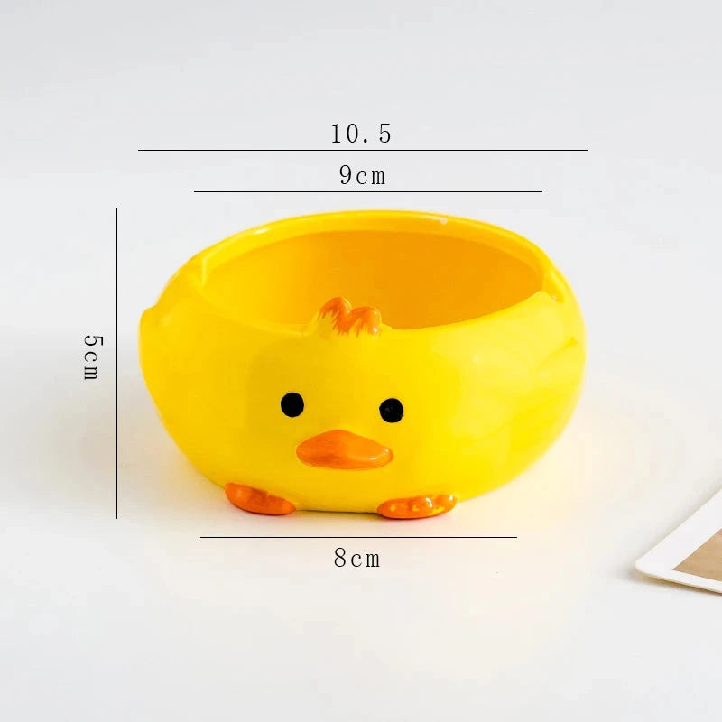 Cartoon Cute Duck Ceramic Decorative Ashtray Trend Personality Fashion Desktop Porch Home Decoration Storage Good Vibrations Adult Super Store